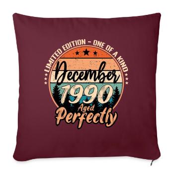 Décembre 1990 anniversaire 1990 légendes Décembre - Housse de coussin décorative 45 x 45 cm - bordeaux - Devant