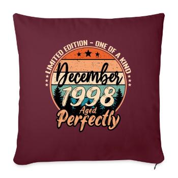 Décembre 1998 anniversaire 1998 légendes Décembre - Housse de coussin décorative 45 x 45 cm - bordeaux - Devant