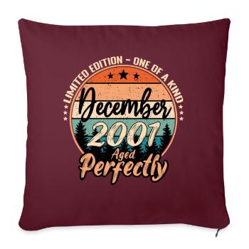 Décembre 2001 anniversaire 2001 légendes Décembre - Housse de coussin décorative 45 x 45 cm - bordeaux - Devant
