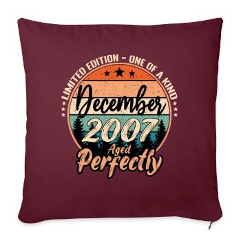 Décembre 2007 anniversaire 2007 légendes Décembre - Housse de coussin décorative 45 x 45 cm - bordeaux - Devant