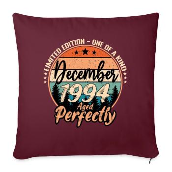 Décembre 1994 anniversaire 1994 légendes Décembre - Housse de coussin décorative 45 x 45 cm - bordeaux - Devant