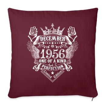 Décembre 1956 anniversaire Décembre 1956 Décembre - Housse de coussin décorative 45 x 45 cm - bordeaux - Devant