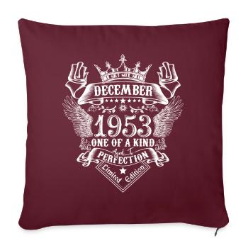 Décembre 1953 anniversaire Décembre 1953 Décembre - Housse de coussin décorative 45 x 45 cm - bordeaux - Devant