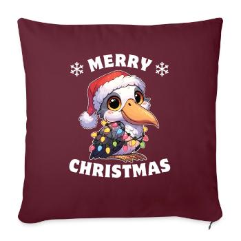 Noël guirlandes lumineuses bec-en-sabot - Housse de coussin décorative 45 x 45 cm - bordeaux - Devant