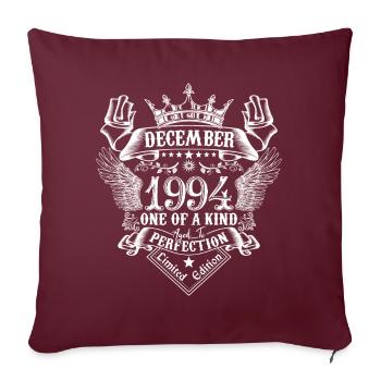 Décembre 1994 anniversaire Décembre 1994 Décembre - Housse de coussin décorative 45 x 45 cm - bordeaux - Devant
