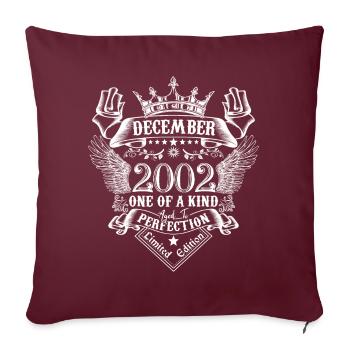 Décembre 2002 anniversaire Décembre 2002 Décembre - Housse de coussin décorative 45 x 45 cm - bordeaux - Devant
