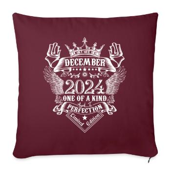 Décembre 2024 anniversaire Décembre 2024 Décembre - Housse de coussin décorative 45 x 45 cm - bordeaux - Devant