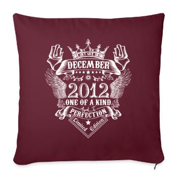 Décembre 2012 anniversaire Décembre 2012 Décembre - Housse de coussin décorative 45 x 45 cm - bordeaux - Devant