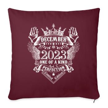Décembre 2023 anniversaire Décembre 2023 Décembre - Housse de coussin décorative 45 x 45 cm - bordeaux - Devant