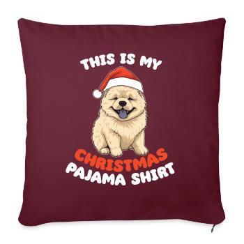 Chow Chow Weihnachts Schlafanzug Hunde - Sofakissenbezug 45 x 45 cm - Burgunderrot - Vorne