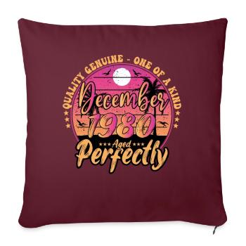 Décembre 1980 anniversaire 1980 Décembre 1980 - Housse de coussin décorative 45 x 45 cm - bordeaux - Devant