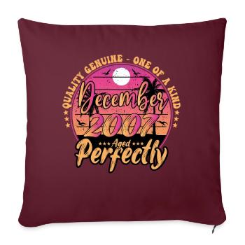Décembre 2007 anniversaire 2007 Décembre 2007 - Housse de coussin décorative 45 x 45 cm - bordeaux - Devant