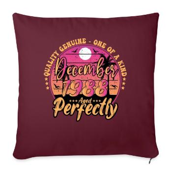 Décembre 1988 anniversaire 1988 Décembre 1988 - Housse de coussin décorative 45 x 45 cm - bordeaux - Devant