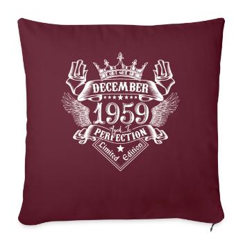 Décembre 1959 | Décembre 1959 anniversaire 1959 - Housse de coussin décorative 45 x 45 cm - bordeaux - Devant