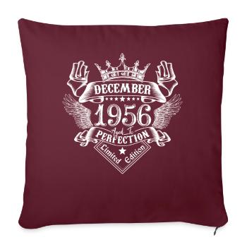Décembre 1956 | Décembre 1956 anniversaire 1956 - Housse de coussin décorative 45 x 45 cm - bordeaux - Devant