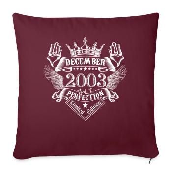 Décembre 2003 | Décembre 2003 anniversaire 2003 - Housse de coussin décorative 45 x 45 cm - bordeaux - Devant