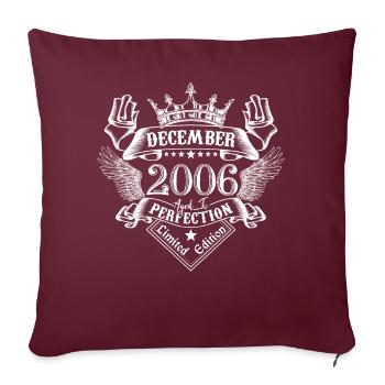 Décembre 2006 | Décembre 2006 anniversaire 2006 - Housse de coussin décorative 45 x 45 cm - bordeaux - Devant