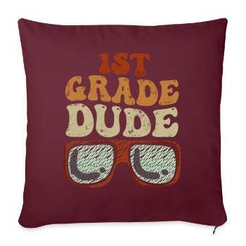 Professeur de maternelle Drôle Étudiant 1er Diplôme - Housse de coussin décorative 45 x 45 cm - bordeaux - Devant