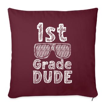 Professeur de maternelle Drôle Étudiant 1er Diplôme - Housse de coussin décorative 45 x 45 cm - bordeaux - Devant