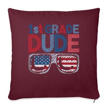 Professeur de maternelle Drôle Étudiant 1er Diplôme - Housse de coussin décorative 45 x 45 cm - bordeaux - Devant