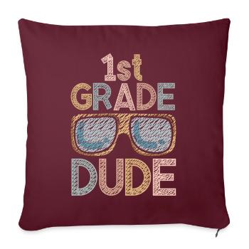 Professeur de maternelle Drôle Étudiant 1er Diplôme - Housse de coussin décorative 45 x 45 cm - bordeaux - Devant