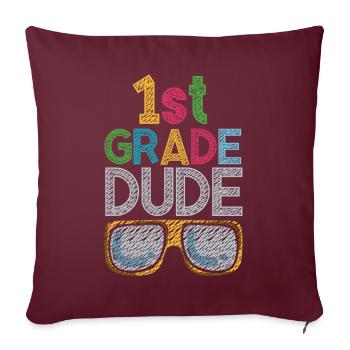 Professeur de maternelle Drôle Étudiant 1er Diplôme - Housse de coussin décorative 45 x 45 cm - bordeaux - Devant