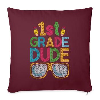 Professeur de maternelle Drôle Étudiant 1er Diplôme - Housse de coussin décorative 45 x 45 cm - bordeaux - Devant