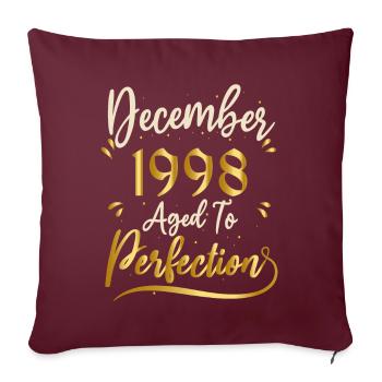 Décembre 1998 Décembre anniversaire December 1998 - Housse de coussin décorative 45 x 45 cm - bordeaux - Devant