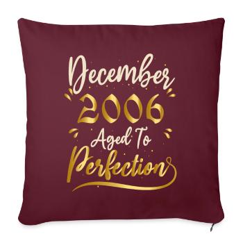 Décembre 2006 Décembre anniversaire December 2006 - Housse de coussin décorative 45 x 45 cm - bordeaux - Devant