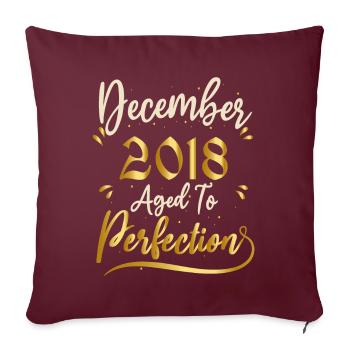 Décembre 2018 Décembre anniversaire December 2018 - Housse de coussin décorative 45 x 45 cm - bordeaux - Devant