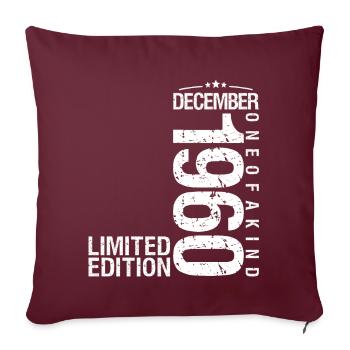 Décembre 1960 Décembre anniversaire December 1960 - Housse de coussin décorative 45 x 45 cm - bordeaux - Devant