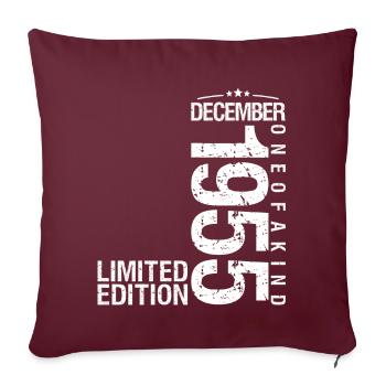 Décembre 1955 Décembre anniversaire December 1955 - Housse de coussin décorative 45 x 45 cm - bordeaux - Devant