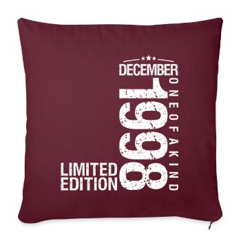 Décembre 1998 Décembre anniversaire December 1998 - Housse de coussin décorative 45 x 45 cm - bordeaux - Devant