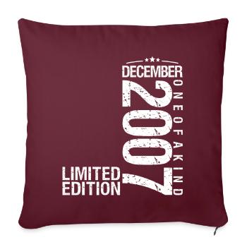Décembre 2007 Décembre anniversaire December 2007 - Housse de coussin décorative 45 x 45 cm - bordeaux - Devant