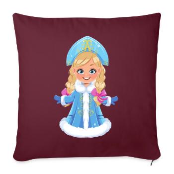 Ded Moroz Snegurotschka russischer Weihnachtsmann - Sofakissenbezug 45 x 45 cm - Burgunderrot - Vorne