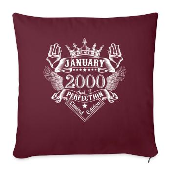 Janvier 2000 | Janvier 2000 anniversaire 2000 - Housse de coussin décorative 45 x 45 cm - bordeaux - Devant