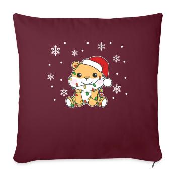 Hamster Weihnachten Winter Tiere Hamster - Sofakissenbezug 45 x 45 cm - Burgunderrot - Vorne
