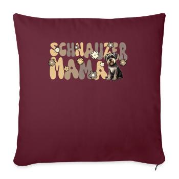 Schnauzer miniature Groovy Schnauzer maman - Housse de coussin décorative 45 x 45 cm - bordeaux - Devant