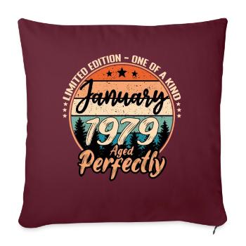 Janvier 1979 anniversaire 1979 légendes Janvier - Housse de coussin décorative 45 x 45 cm - bordeaux - Devant