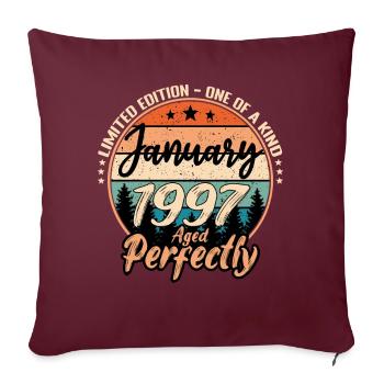 Janvier 1997 anniversaire 1997 légendes Janvier - Housse de coussin décorative 45 x 45 cm - bordeaux - Devant