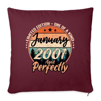 Janvier 2001 anniversaire 2001 légendes Janvier - Housse de coussin décorative 45 x 45 cm - bordeaux - Devant