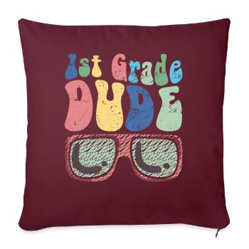Professeur de maternelle Drôle Étudiant 1er Diplôme - Housse de coussin décorative 45 x 45 cm - bordeaux - Devant