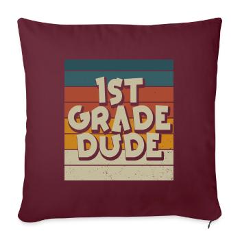 Professeur de maternelle Drôle Étudiant 1er Diplôme - Housse de coussin décorative 45 x 45 cm - bordeaux - Devant
