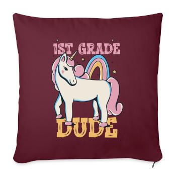 Professeur de maternelle Drôle Étudiant 1er Diplôme - Housse de coussin décorative 45 x 45 cm - bordeaux - Devant