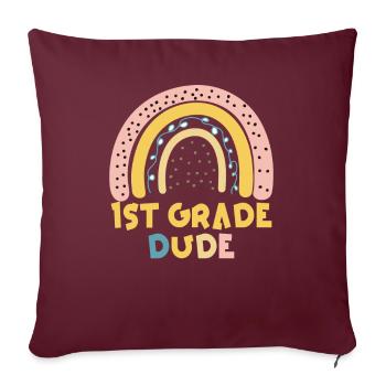 Professeur de maternelle Drôle Étudiant 1er Diplôme - Housse de coussin décorative 45 x 45 cm - bordeaux - Devant