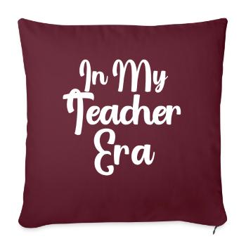 À l'époque de mon enseignement Enseignement - Housse de coussin décorative 45 x 45 cm - bordeaux - Devant