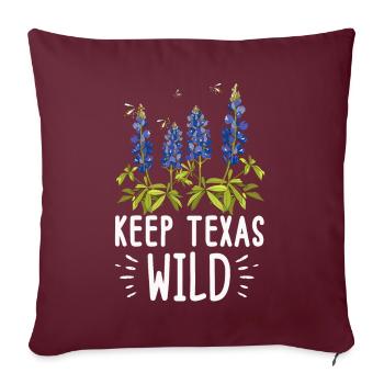 Champs de fleurs sauvages Fleurs sauvages Bluebonnet - Housse de coussin décorative 45 x 45 cm - bordeaux - Devant