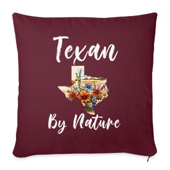 Champs de fleurs sauvages Fleurs sauvages Bluebonnet - Housse de coussin décorative 45 x 45 cm - bordeaux - Devant