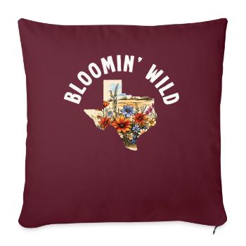 Champs de fleurs sauvages Fleurs sauvages Bluebonnet - Housse de coussin décorative 45 x 45 cm - bordeaux - Devant