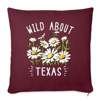 Champs de fleurs sauvages Fleurs sauvages Bluebonnet - Housse de coussin décorative 45 x 45 cm - bordeaux - Devant